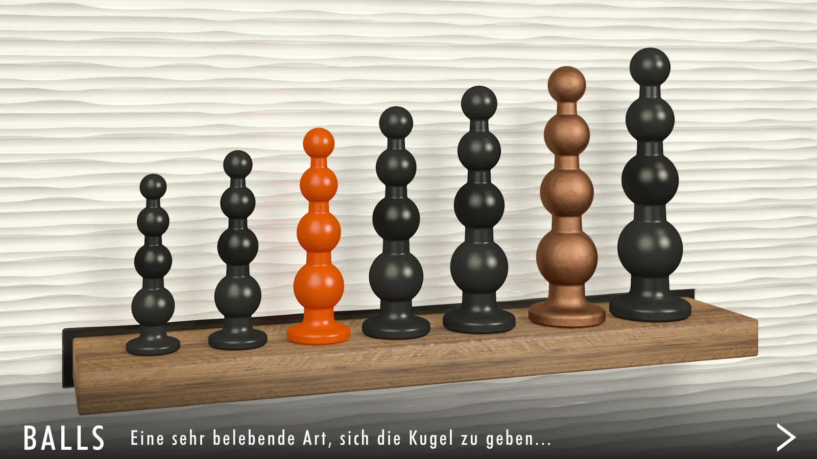 Dildo BALLS BALLS, Dildo mit 4 Kugeln, handgefertigt, additionsvernetztes 2K-Silikon